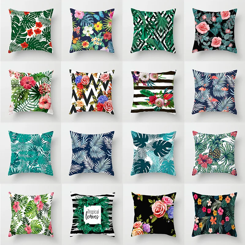 

Simple Plant Flower Peach Skin Hug Pillowcase Office Sofa Car Cushion Cushion Cover Wholesale