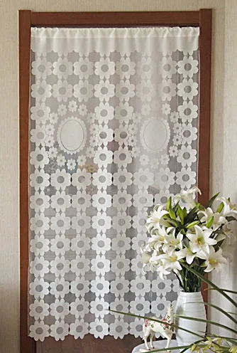 Pattern B Junwell белые жаккардовые занавески для окон, дверные занавески, тюлевые занавески для кухни, занавески для окон, 1 шт - Цвет: Pattern B