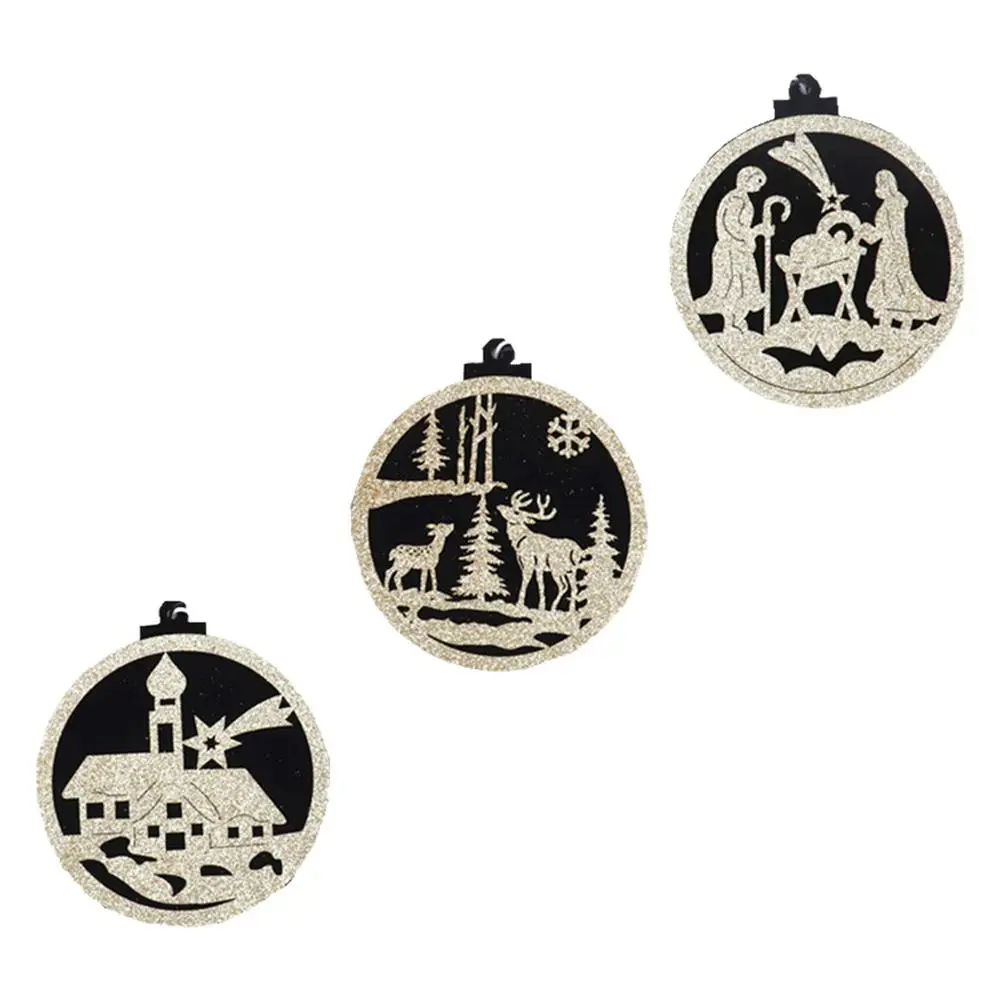 

3 шт., деревянные украшения для новогодней ёлки