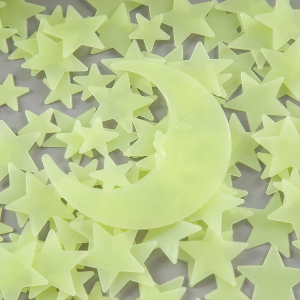 

200Pcs 17cm Luminous Star Stickers Bedroom Sofa Fluorescent Painting Toy PVC Stickers Glow In The Dark Toys