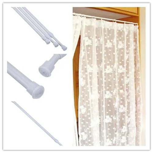 Extendable Telescopic Spring Loaded Net Voile Tension Curtain Rail Rods Pole USA SHIP | Дом и сад