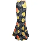 Женская длинная юбка с принтом, элегантная юбка-макси с высокой эластичной талией, весна 2021