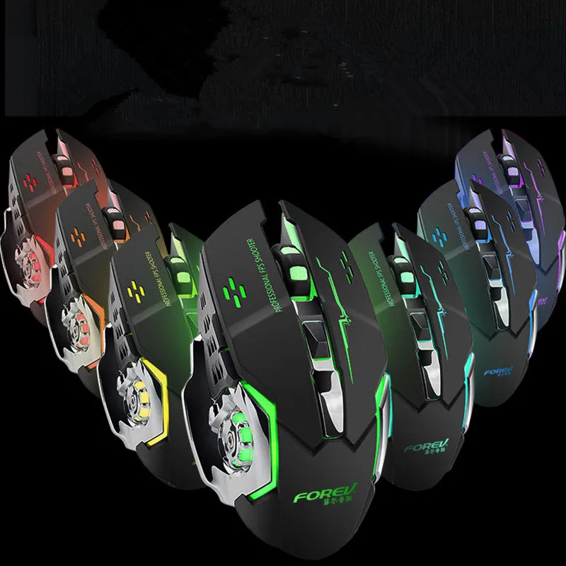 Горячая Распродажа соревнований Беспроводная заряжаемая 1600 DPI 6 кнопок подсветка