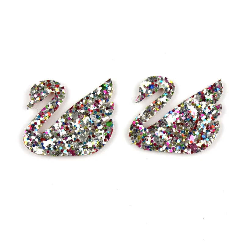 Блестки в форме лебедя 3*3 5 см 32 шт. блестящие мягкие аппликации для детей головные