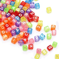 acrylic alphabet mixed letter square cube 67mm spacer loose beads for jewelry making handmade diy bracelet necklace accessories