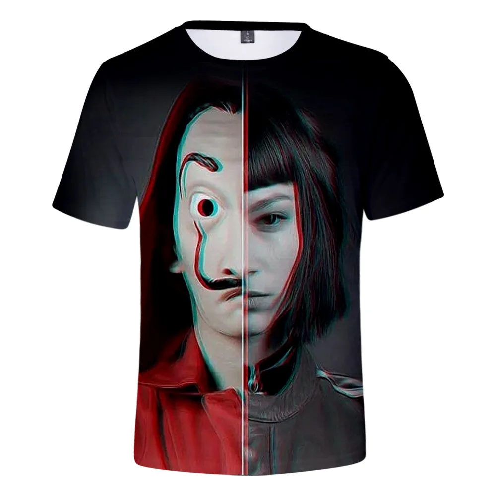 

TV Series La Casa De Papel Money Heist House of Paper 3D Tops Crops Girl Boy T-shirt Casual Men T Shirt Women Fashion Clothes