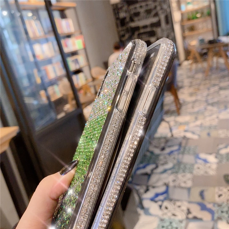 Роскошные блестящие туфли с прозрачными стразами Градиентная расцветка Высота