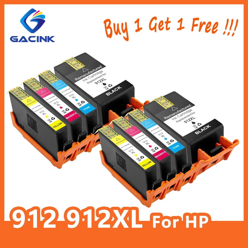 

GACINK 912 912XL (Buy 1 get 1 free) Compatible Ink Cartridge For HP 8012 8014 8015 8020 8022 8023 8024 8025 8028 8035 8030 8010