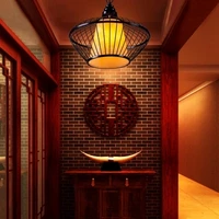 chinese iron restaurant bar bar retro modern minimalist restaurant decorative works of creative personality birdcage chandelie