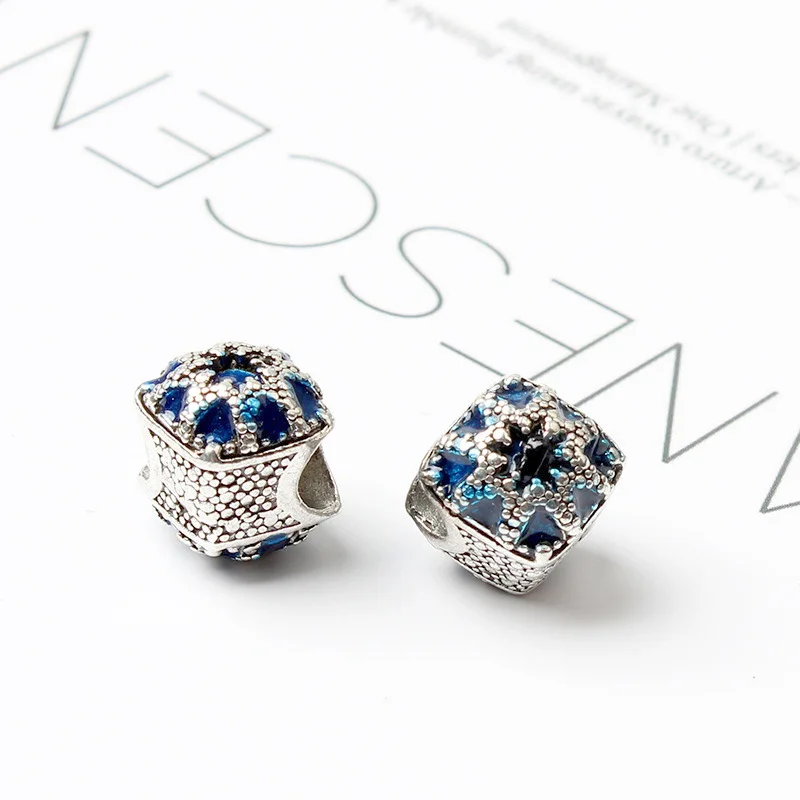 Новинка 2020 Рождественские Подвески снежинки шармы бусины с пятиконечной звездой