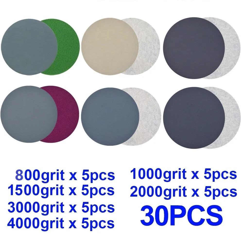 Зернистость 125 мм 30 шт. зернистость 800-4000 для вращающегося инструмента |