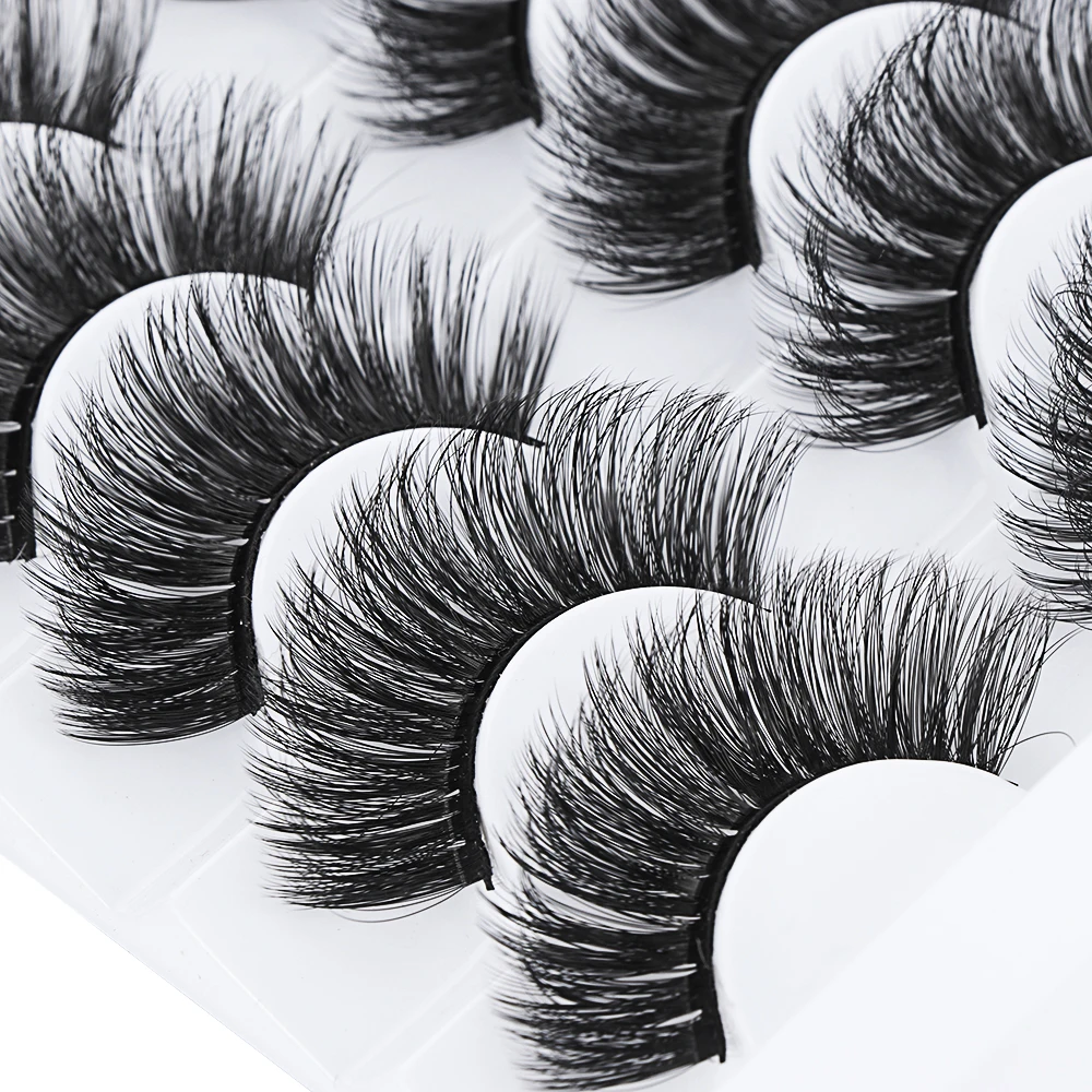 20 пар 3D натуральные накладные ресницы крест накрест густые пушистые Зеленые