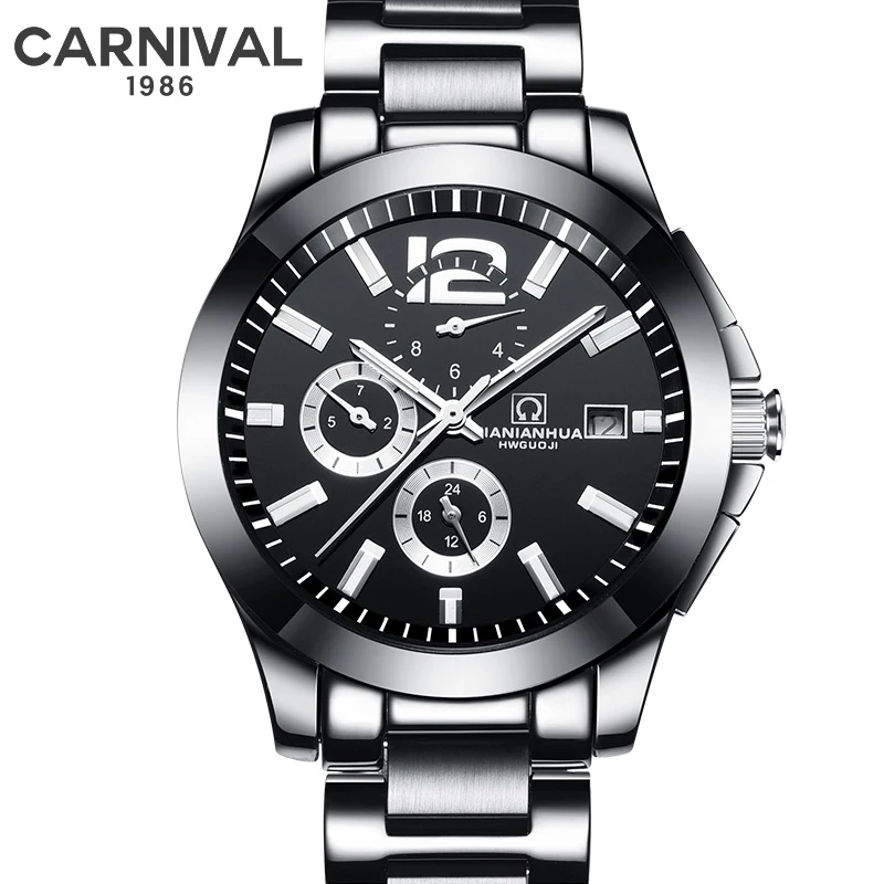 

Carnival Sports Men's Luminous Automatic Watch Sapphire Crystal 24 Hour Week Date Mechanical Watches Men Relogio Masculino 8818