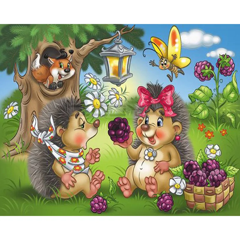 

Full Drill Square Diamond 5D DIY Diamond Painting"Cartoon hedgehog"Diamond Embroidery Cross Stitch Rhinestone Mosaic Painting