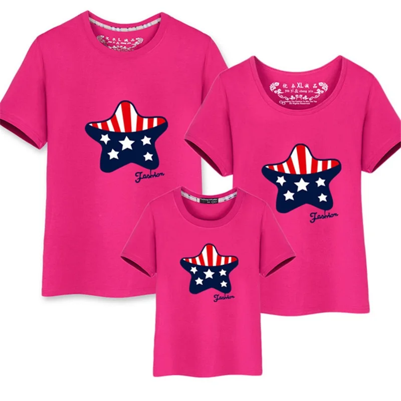 Семейные комплекты детская футболка хлопковые одинаковые для папы и дочки