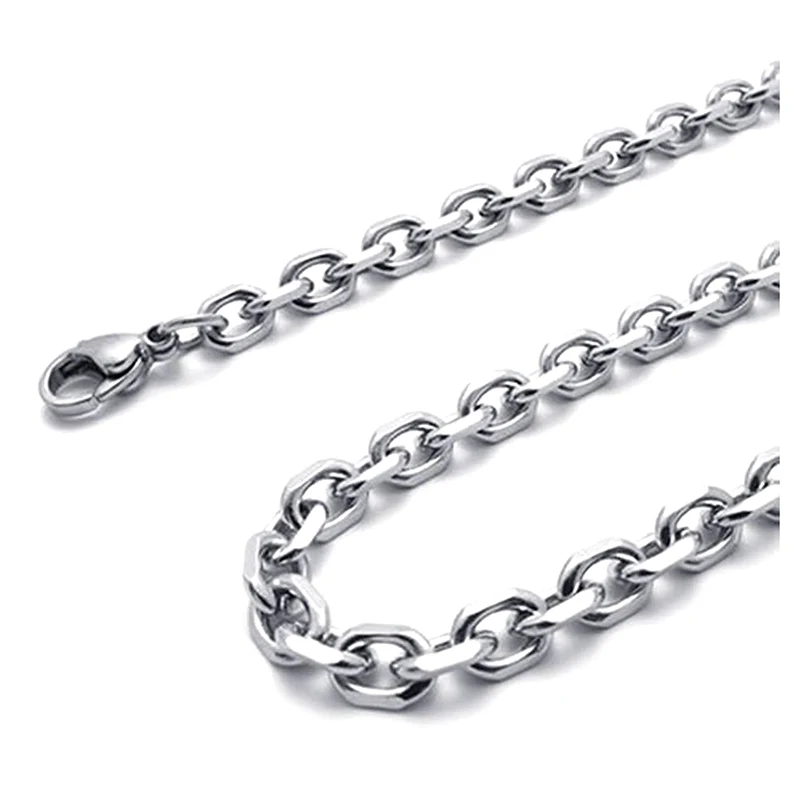 

Jewelry necklace, stainless steel necklace, silver - width 5mm - length 70cm