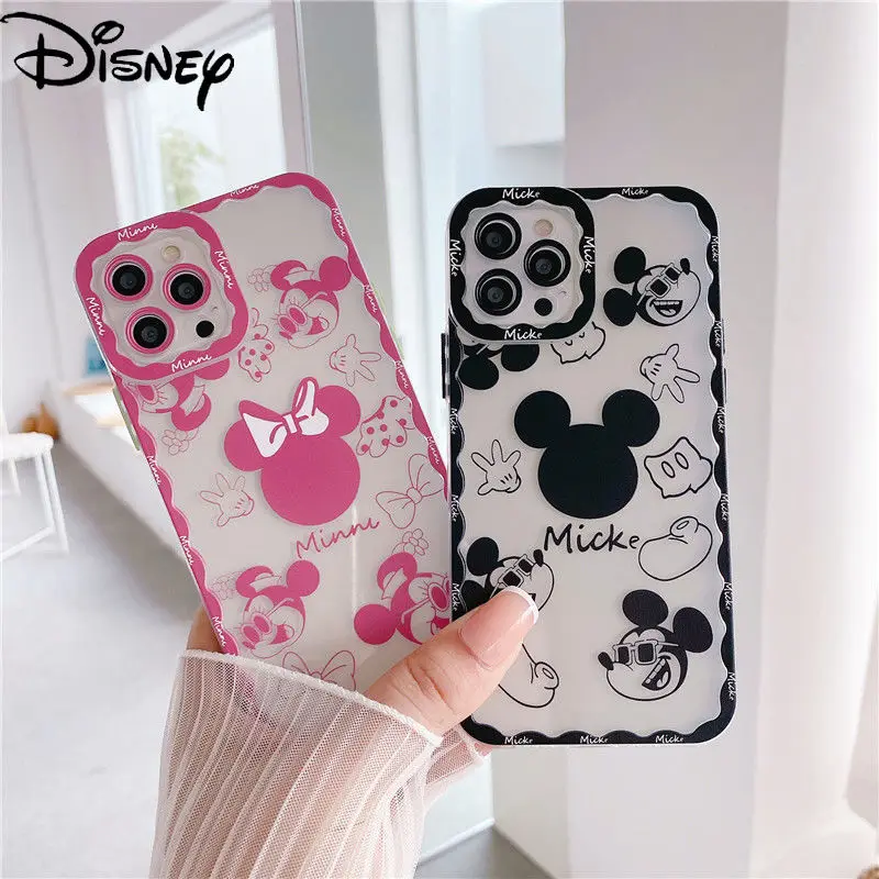 

Disney Mickey Minnie Phone Case for iPhone13/13Pro/13Promax/X/XR/XS/XSMAX/11/12Pro/7/8P Soft All Inclusive Phone Case Cover