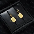 Модные круглые серьги-подвески XIYANIKE из нержавеющей стали 316L золотого цвета с монетами 2021 для женщин, новый подарок, модные ювелирные изделия вечерние ринки и свадьбы