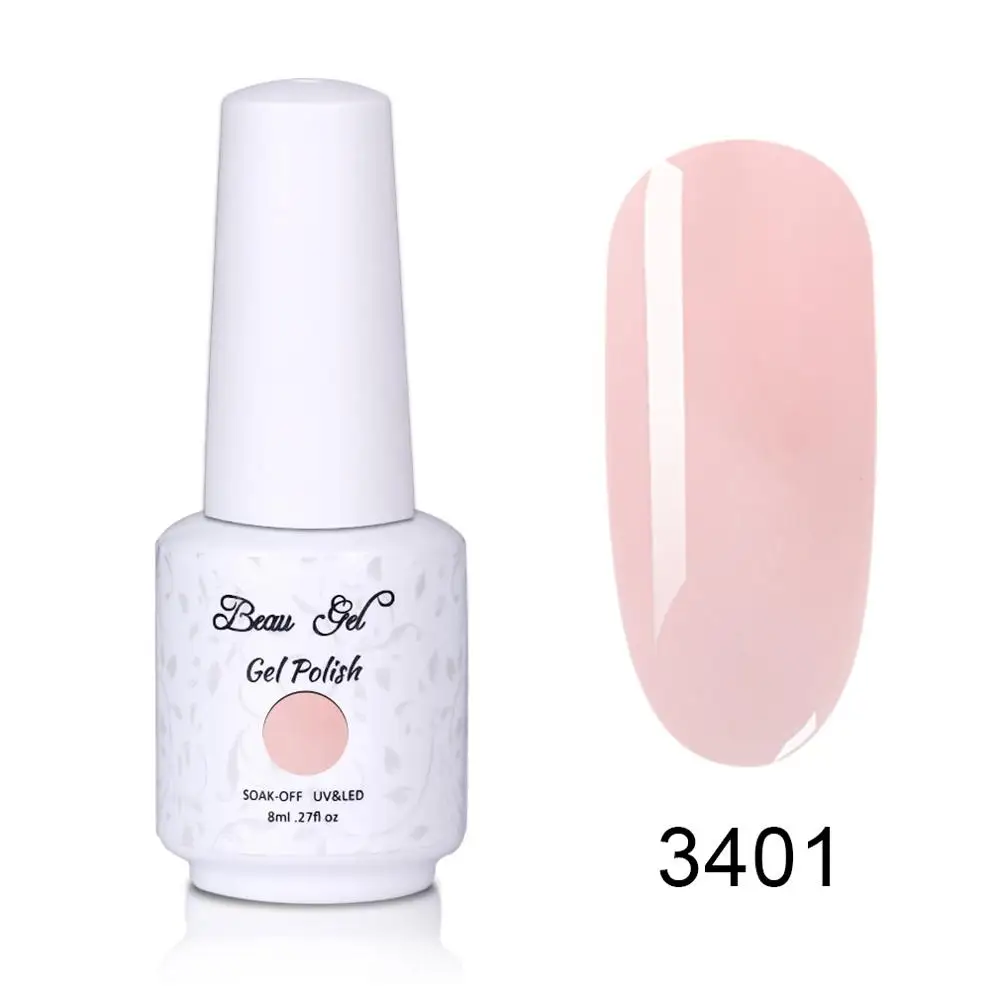 3401 Beau Gel 8ml Nude Color UV Gel Nail Polish Soak Off Vernis Semi Permanent Hybrid Varnish Gellak Enamel Lacquer Jelly Gel Polish - Цвет: 3401