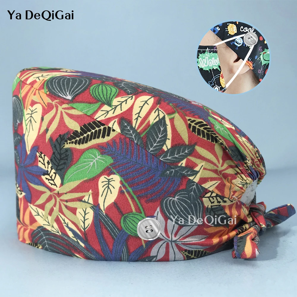 

Скрабы для кормления с принтом, регулируемые медицинские скрабы для врачей, шапки, обезболивающие рабочие шапки, медицинские ветеринарные ...