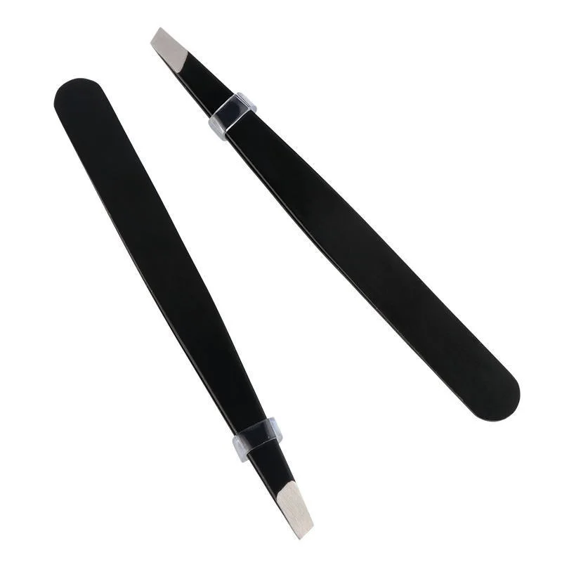 

430 Stainless Steel Spray-painted Eyebrow Clamp Flat Head Forceps Grafting Eyelash Forceps Beauty Forceps Tool