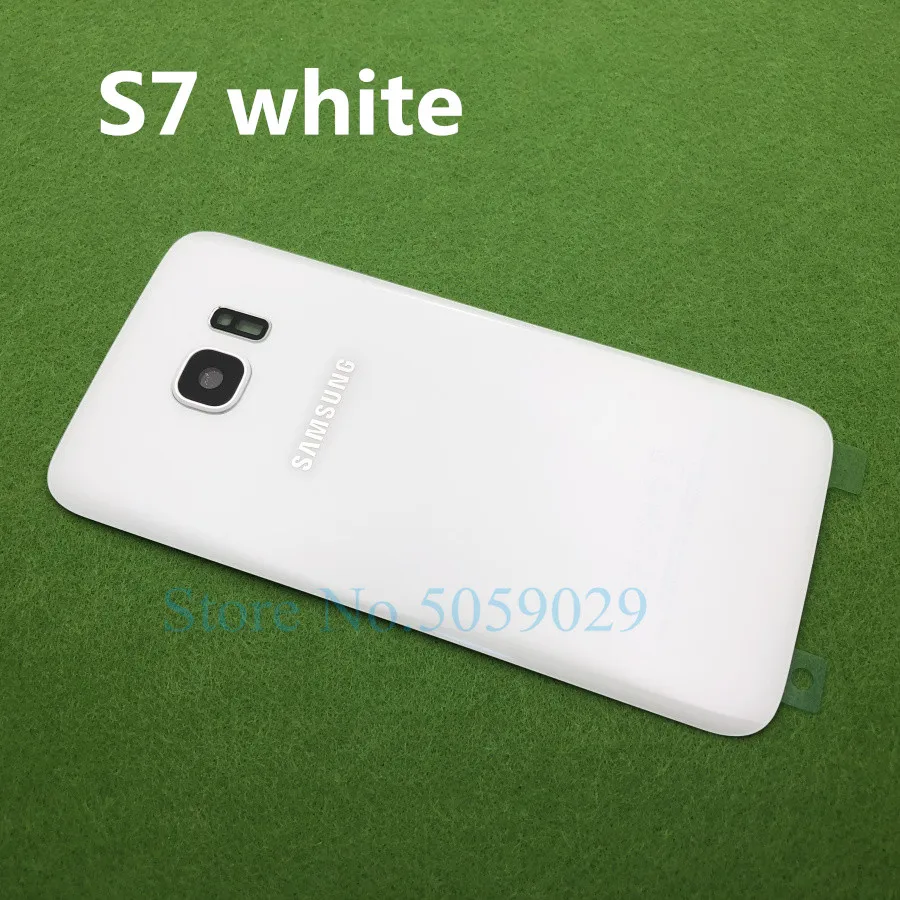 S7 white Для SAMSUNG Galaxy S7 G930 SM-G930F S7 Edge G935 G935F Задняя стеклянная крышка батарейного отсека задняя дверь Корпус Задняя стеклянная крышка - Цвет: S7 white