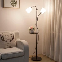 Modern living room LED floor lamp adjustable bedroom study tray lamp 2 colors indoor lighting double head floor lamp