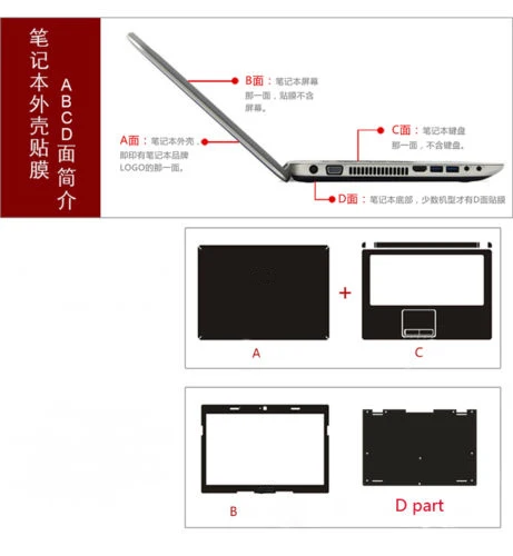 

Carbon fiber Laptop Sticker Decals Skin Cover Protector for Lenovo S300 S310 13.3"