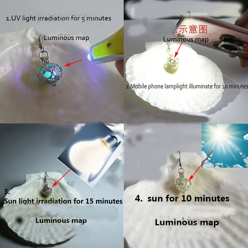 Винтажные свечение в темные украшения с серебряным покрытием форме полумесяца