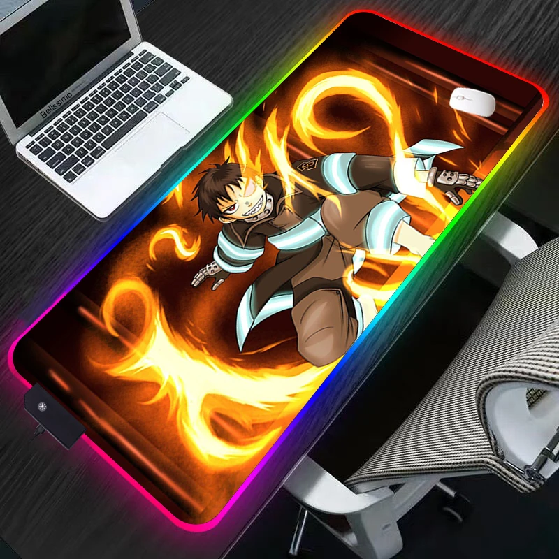 

RGB Anime Tamaki Fire Force Cartoon Gaming Mouse Pad Super Anime Laptop Keyboard Pad Large Gaming Mouse Pad Quality MousePad