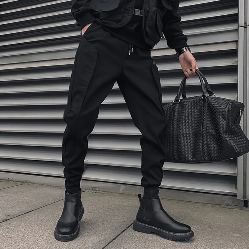 

Dark Functional Overalls Pants Men's Autumn with Martin Boots Trend Wild Tide Brand Handsome Thin Casual Pants