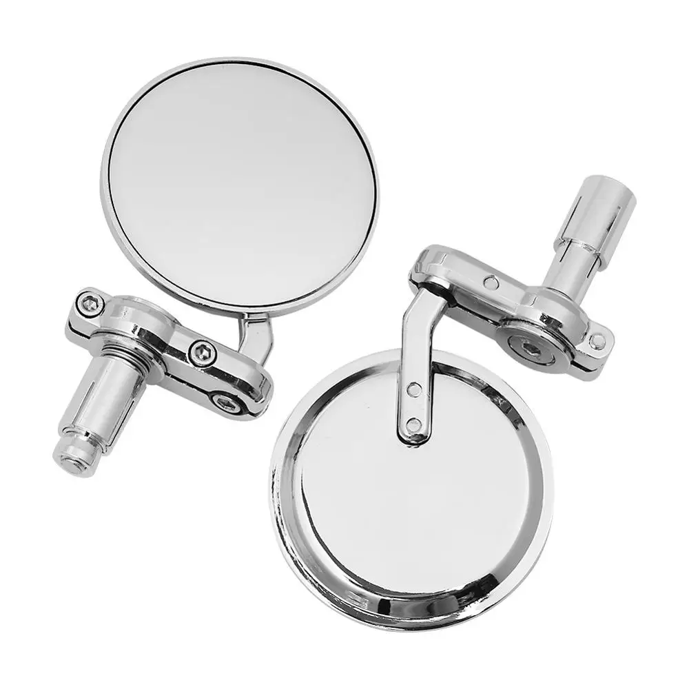 

universal 7/8" Folding Bar End Motorcycle Mirrors Aluminum Chrome For Bobber Cafe Racer