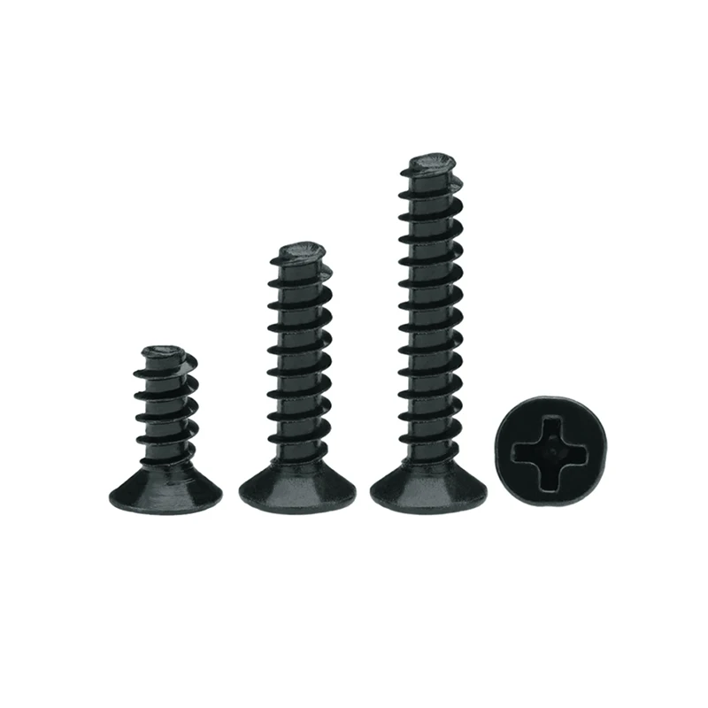 Luchang M2.3 M2.6 M3 M4 Philips Cross Round потайная плоская головка хвоста саморезы черный КБ микро