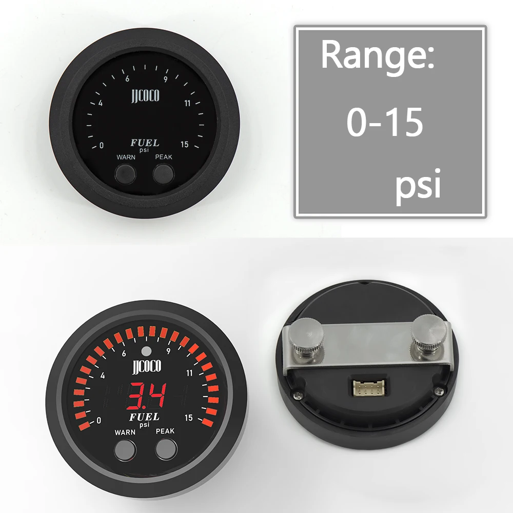 

Универсальный Ультратонкий электронный манометр 12 В/24 В с датчиком 1/8 npt, измеритель давления масла, Красный дисплей, цифровой 0-15psi