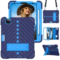case for ipad air 4 shockproof cover with shoulder strap and kickstand for ipad pro 11 silicone case 2020 2018