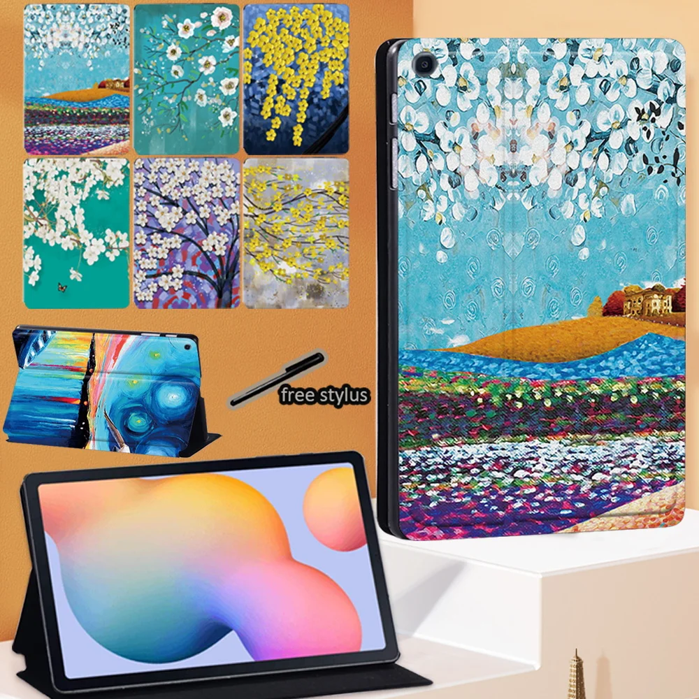 

Tablet Case for Samsung Galaxy Tab S6 Lite 10.4" 2020 SM-P610/SM-P615 Printed Paint Leather Protective Cover