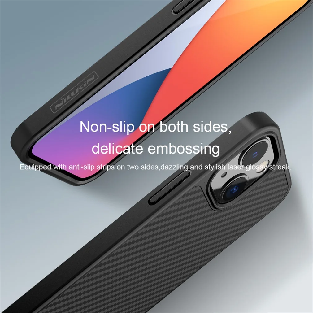 Чехол для iPhone 13 12 11 / Pro Max чехол Nillkin из синтетического волокна углеродного
