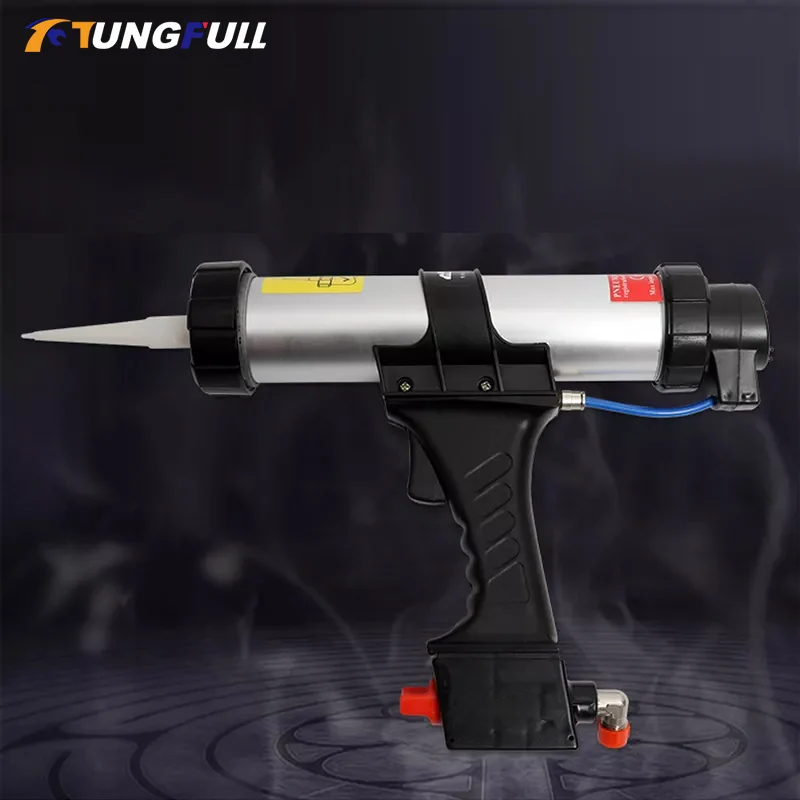 Silicon Tools 310ml Cartridge Gun Air Caulking Gun Pneumatic Sealant with The Rapid Regulating Valve for Paint Decorating