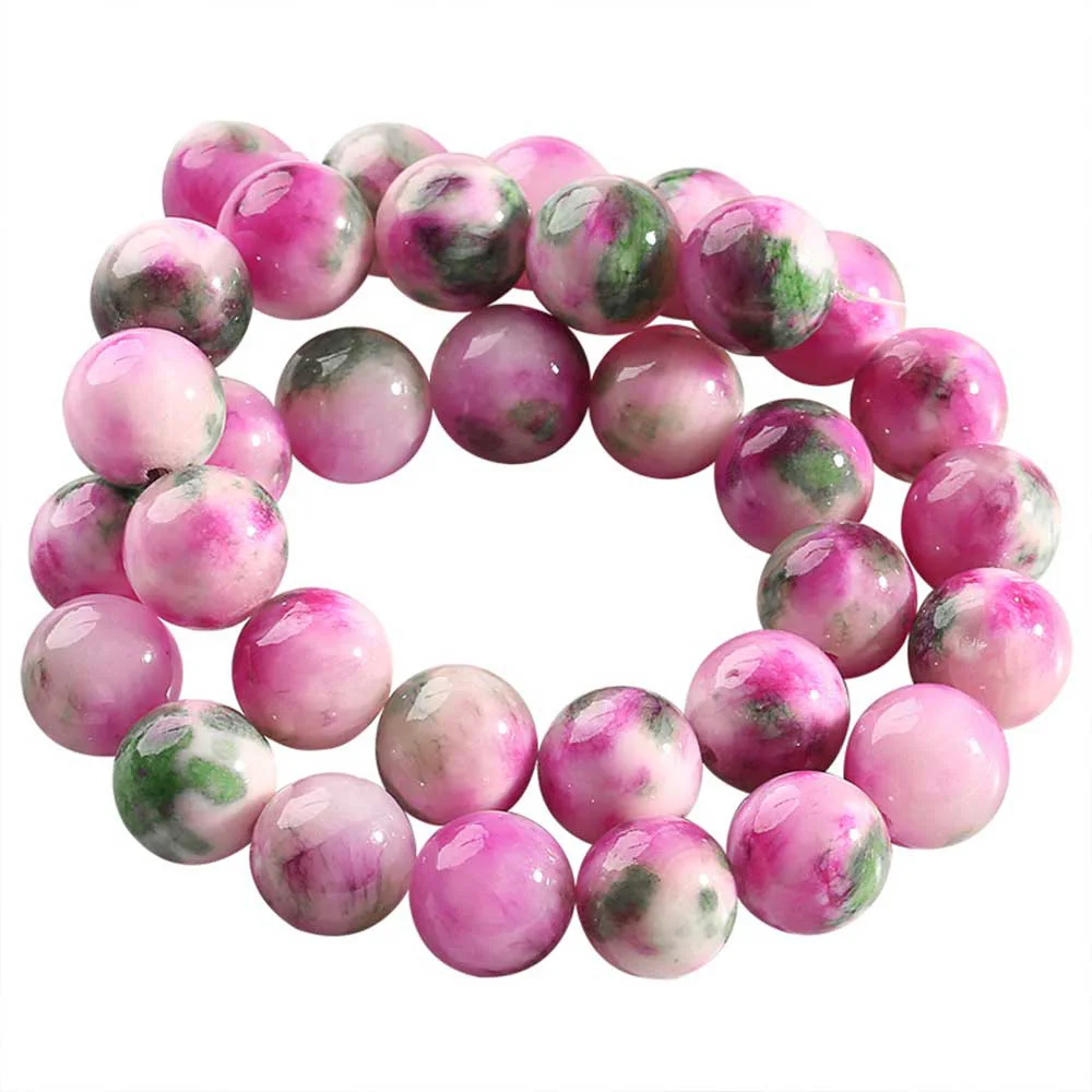 Круглые бусины из гладкого натурального камня 10 шт./упаковка 6/8/10/12 мм розовые и