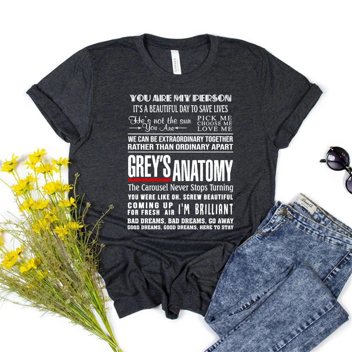 

Grey's Anatomy T-Shirt You Are My Person Tshirt It's A Beautiful Day To Save Lives Tee Women Graphic T Shirts Summer Plus Size