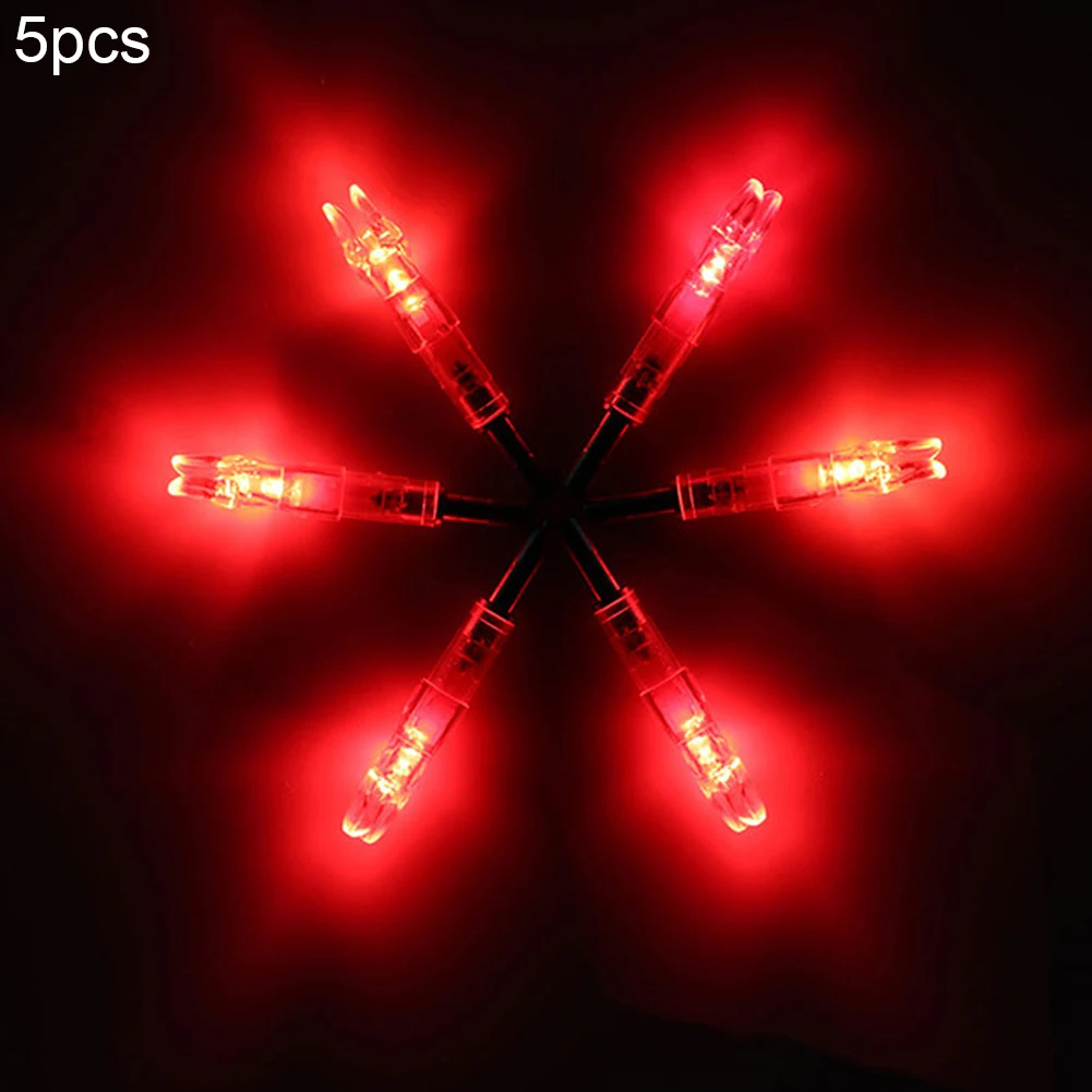 5Pcs Colorful LED Glowing Arrow Nock Tail Fit 6.2mm Arrow Shaft Hunting Parts Shooting Luminous Lighted Compound Bow Accessories