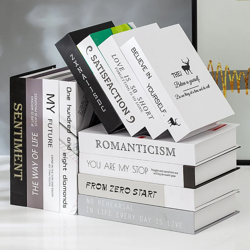 

Fake Books Modern decorative book Fashion Book Box Study Room Decorations Accessories Christmas Coffee Shop Fake Book Model