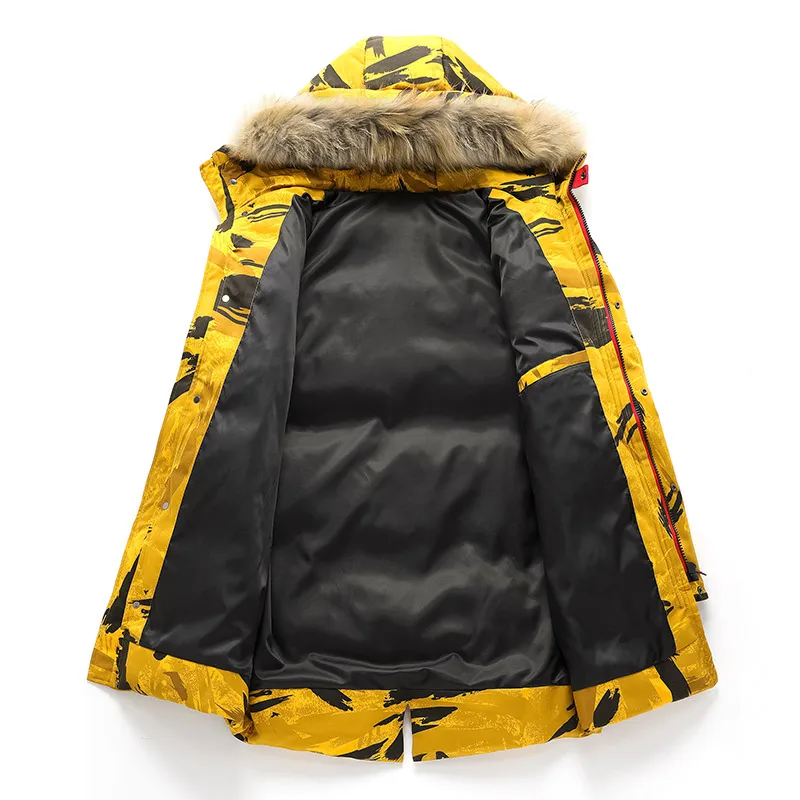 2021 new coat Men's X-long winter hooded coat couples thick fur collar warm big size plus 140kg brand fashion camouflage jackets