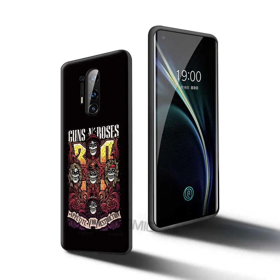 

Guns N Roses Skull Case for OnePlus 8 Nord N100 N10 7 8T 7T Pro 5G Z Black Soft Phone Cover for 1+ 8Pro 7Pro Silicone Coque Capa