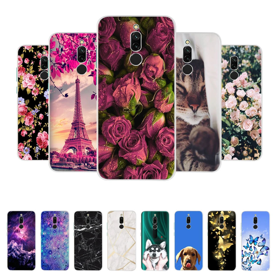 Чехол для Xiaomi Redmi 8 мягкий силиконовый чехол из ТПУ с цветочным рисунком xiaomi redmi