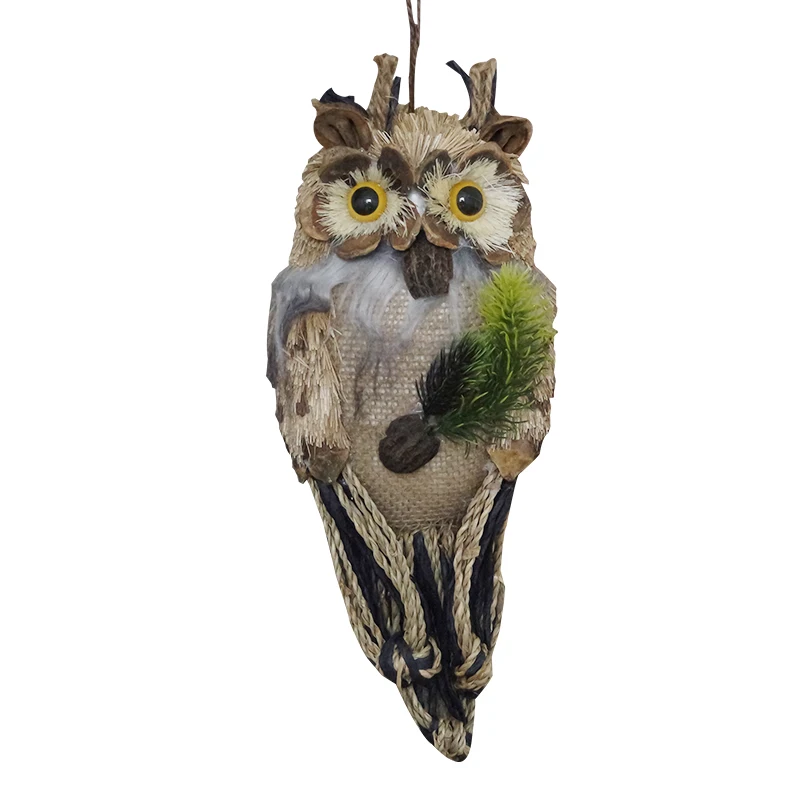 Соломенная сова украшение для сада леса подвеска соломенная Имитация животных