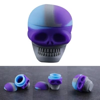 3ml portable mini skull shape silicone wax container jar for resin oil wax dab storage box organizer smoking accessories 1pc
