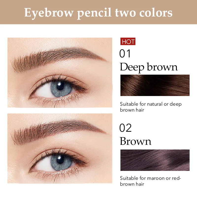 Daralis двухсторонний супер тонкий карандаш для бровей и кисть водостойкая