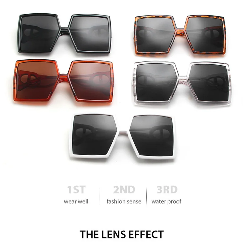 

Fashion Sunglass Designer Luxury Brand Square Sunglasses Women Vintage Oversized 2021 trend Female Sun Glasses Shades For Women
