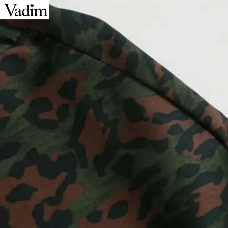 Vadim женское леопардовое винтажное платье миди с животным узором поясом карманами